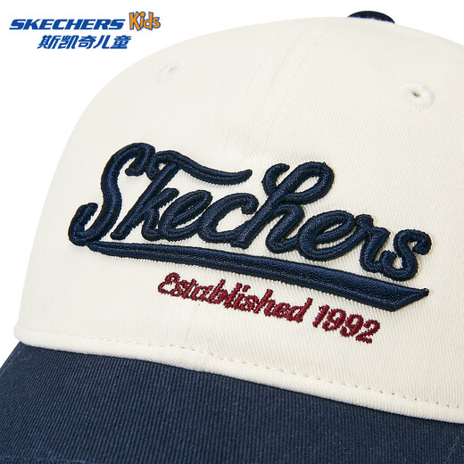 Skechers Skechers children's fashionable baseball cap for boys and girls, universal neutral style contrasting color hat L325K032 navy/002Z 99