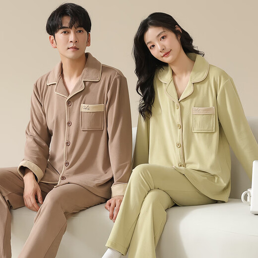 Urban Beauty Island Fleece Ehepaar Pyjamas Herbst und Winter Frauen langärmelte Strickjacken Heimkleidung verdickte warme Anzug Männer G@x9216_island Fleecepaar Pyjamas Set m _women's Style