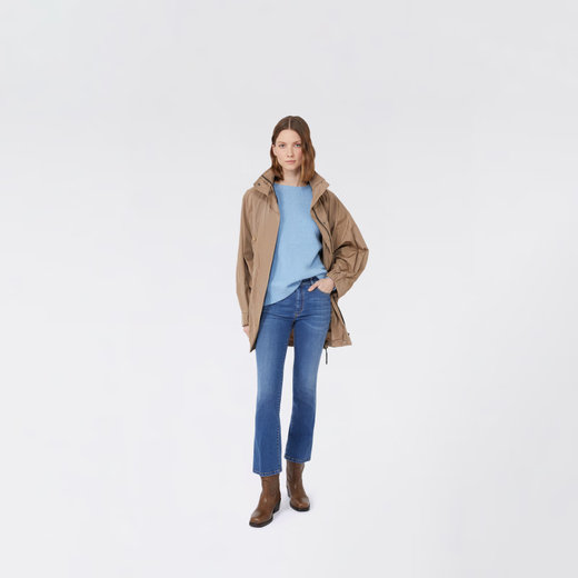 Fin de semana Max Mara 2025 Temprano otoño Nuevo suéter de mezcla de alpaca para mujeres 5366155106 Azul L