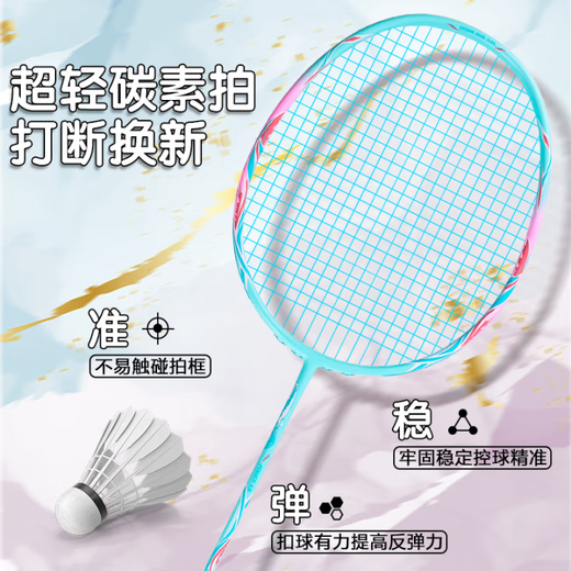 战羽羽毛球拍双拍复合碳素纤维4U超轻初学者均衡攻防之刃训练耐打套装
