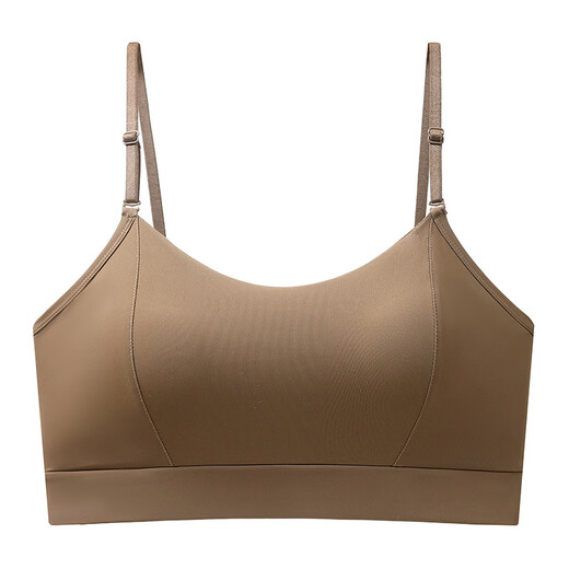 Ice Silk Big U Back Nude Ice Silk Seamless Camisole for Women One-piece fixed spaghetti straps beautiful back wrap bra Skin color M Recommended 80-95 Jin Jin is equal to 0.5 kg