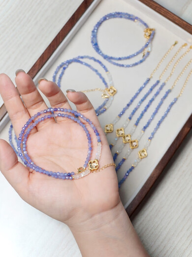 DYAITanya Original Phalaenopsis Natural Tanzanite Necklace Women's Clavicle Chain Niche High-end Jewelry Handmade Pendant Phalaenopsis Tanzanite Necklace 39+5CM