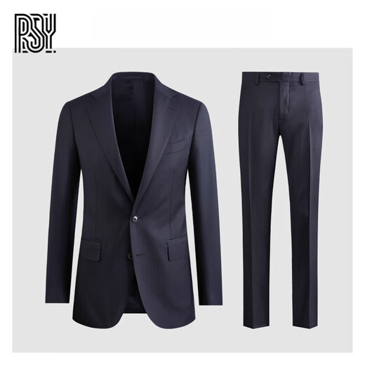 BG GLAMURB light luxury brand men's business suit suit men's wool herringbone black navy groom's wedding high-end suit herringbone black navy 1336 42