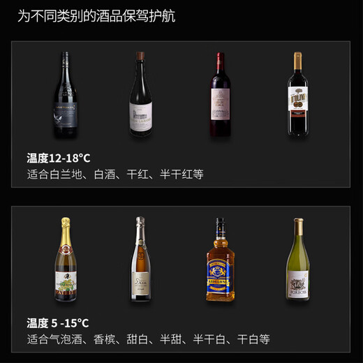 BOROGOM built-in wine cabinet NG56VBTI air-cooled frost-free constant temperature red wine cabinet household refrigerator built-in cabinet wall cabinet black 56L