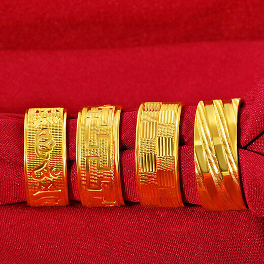 New car flower six-character mantra ring alluvial gold heart sutra ring for men and women copper gold-plated jewelry wholesale No. 1 8