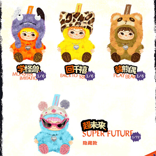 MINISO WAKUKU Furry Trendy Party Series Blind Box Vinyl Plush Doll Fashion Star Same Style Single Box Single Style First Edition
