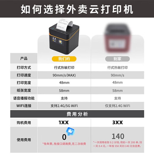 Jingdong takeout printer automatically takes orders and delivers meals all in one Meituan Ele.me fully automatic Bluetooth wifi printer thermal paper*10