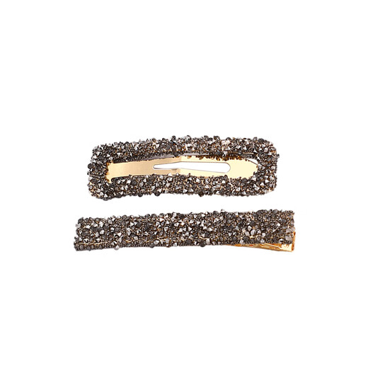 Xiang Wan hair clip 2 pieces square rhinestone hair clip temperament stylish one-word clip side clip bangs clip broken hair clip hair clip