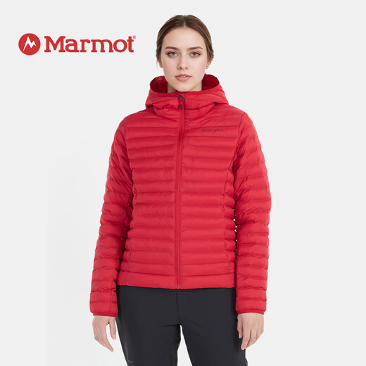土拨鼠（Marmot）美版Marmot土拨鼠Echo Featherless女户外连帽排骨棉服保暖新雪丽 连帽黑M15869-001 S 肩宽37.5