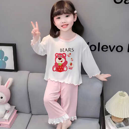 Little Pony (MY LITTLE PONY) pajamas for girls in spring and autumn children's internet celebrity long sleeve thin style 2025 new little girl fashionable suit FYM3527WB 170 8 sizes [high 90-100CM weight 30Jin [Jin equals 0.5 kg]]