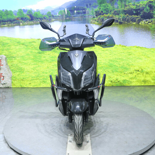 芒芒适用适用天鹰游艇125摩托车TY12532D护杠保险杠防侧摔防撞杠 碳钢前杠黑色铠甲套