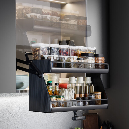 Maxle Yunna Hanging Gabinet Lifting Cesta de elevación de la cocina Cesta de cesta de cesta de cesta de canasta Top Castización Agrupación del gabinete Azul Ancho 687-691 mm 725 gabinete Doble/tres capaz Tipo