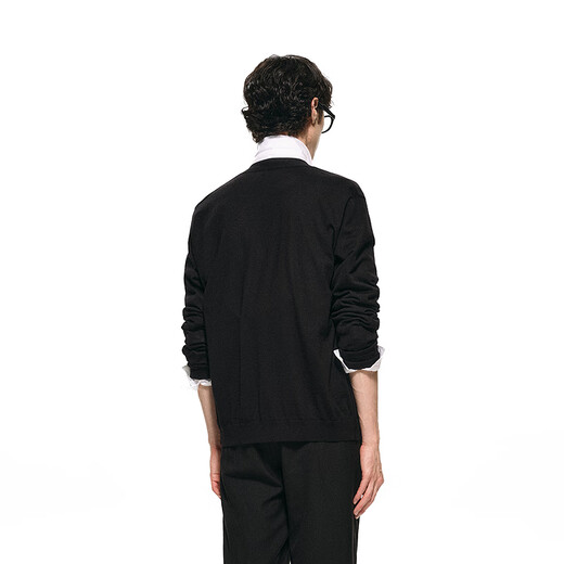 Sketch the same style in the mall/black branch men's 2025 spring new sweater long-sleeved cardigan solid color 9P1310200 001 black S