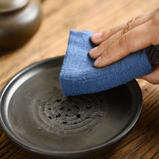 Wen Shiou Chinese-style cotton and linen tea towel tea ceremony purple clay pot raising pot towel tea table towel Zen tea cloth tea mat absorbent rag set of five colors (5 pieces)