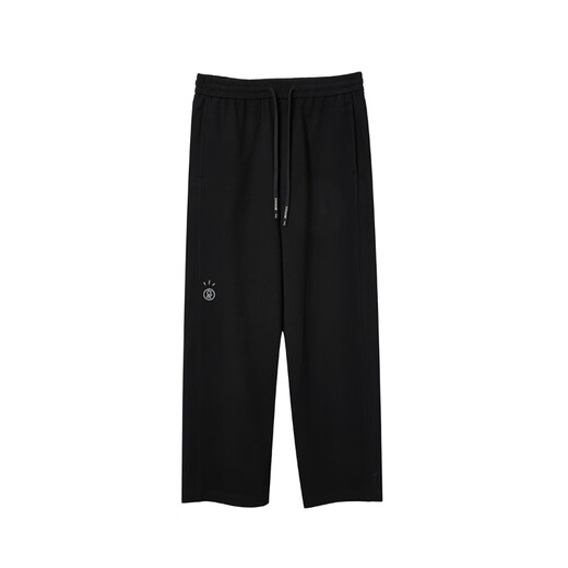 JACK&JONES 25th Autumn Pants Men's Casual Pants Waffle Straight Men's Pants Loose Sports Pants Simple Sweatshirt Trousers E43 Pure Black 33 180