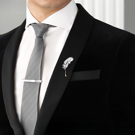 DL 1998 Fat Donglai same style men's brooch luxury NOTKNOT original feather brooch men's suit business accessories feather