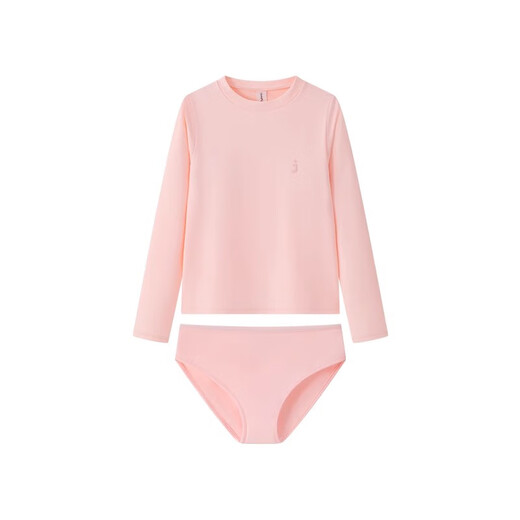 Jollybean | Children's Swimwear 25 Summer New Girls Long Sleeve Sun Protection Triangle Split Swimsuit Set Fluorite Pink 150 cm