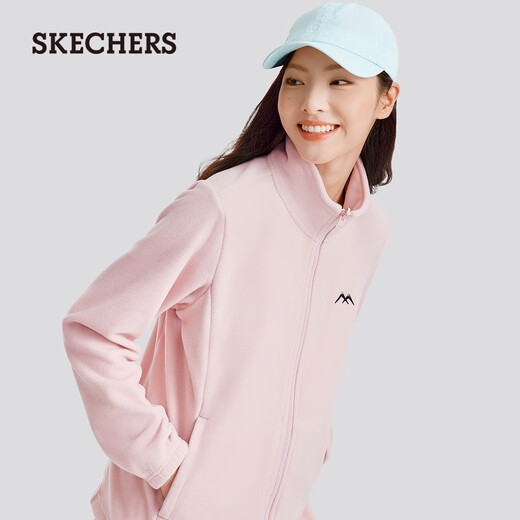 Skechers Rubik's Cube series men's and women's three-in-one polar fleece jacket jacket L424W168 gray pink/01NX/women's M