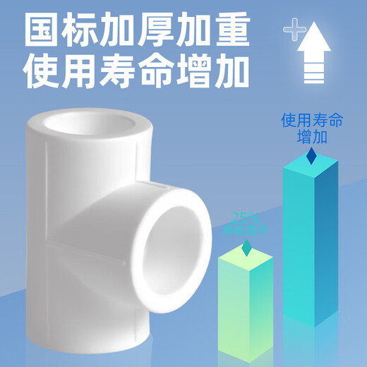 Golden Horn Taurus PPR water pipe accessories 4 minutes 20 hot melt tee tap water pipe joint connector white 5 pieces