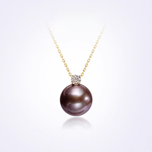 Dan Pei luxury high-end 925 silver purple freshwater pearl pendant classic Princess Diana style jewelry light luxury gift 925 silver freshwater pearl pendant gold 12.0-13.0mm