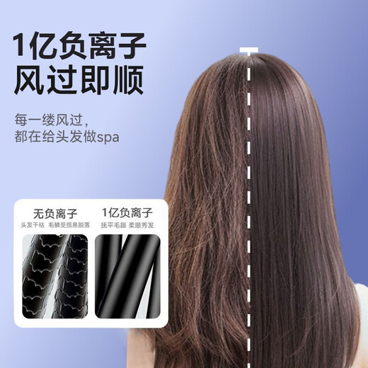 AUX high-speed hair dryer 2400W household bass negative ions high power does not hurt the power generation hair dryer fast drying high wind power three-speed switchable hair dryer practical Chinese Valentine's Day gift efficient hair drying 2400W + 100 million negative ions