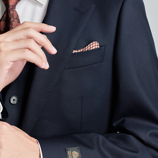 Anniversary Bird Suit Men's Golden Fleece Autumn Men's Business Formal Commuting Solid Color Suit and Pants Suit Navy Twill Serge 48 A(175/96) /Please note waist or trousers