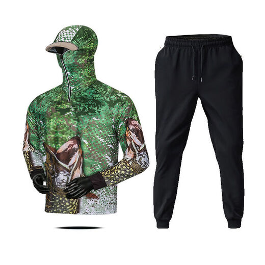 Jie Yintong outdoor sun protection clothing fishing clothing men's summer thin quick-drying breathable new sun protection clothing jacket ice silk anti-mosquito clothing 224 with hood fully open 3XL