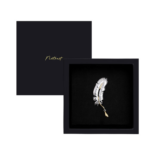DL 1998 Fat Donglai same style men's brooch luxury NOTKNOT original feather brooch men's suit business accessories feather