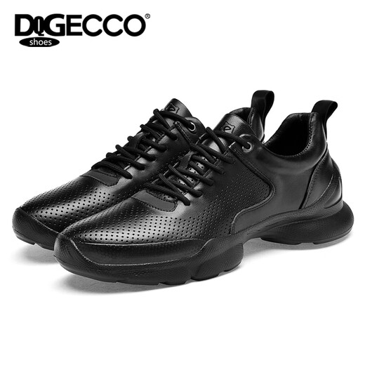 Aibotron DQG ECCO men's shoes genuine leather lightweight soft sole cushioning casual business leather shoes fashion versatile sports shoes labor protection shoes 3561 black 41