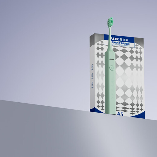 AUX OCC gift long-lasting sonic electric toothbrush with sweeping vibration for adults with small head, soft bristles and comfortable gum protection for men and women, Morandi Green A5 comes with 4 brush heads