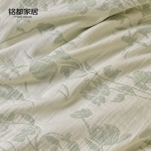 MIDO HOUSE Mingdu bed four-piece set double-layer yarn washed cotton yarn-dyed jacquard cotton quilt cover bedding set-Long Vine Rose Light 1.5m bed sheet style four-piece set