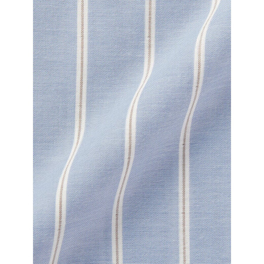 MUJI men's side seamless double layer gauze pajamas home clothes Saxony blue stripes 5A L