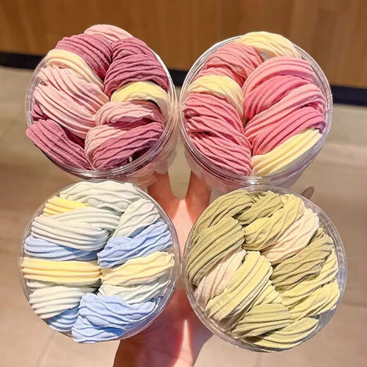 High-elastic seamless hair band does not hurt hair. Dopamine color rubber band to tie hair. Children's headband with high ponytail. Dopamine mixed pack, 50 pieces, colorful.
