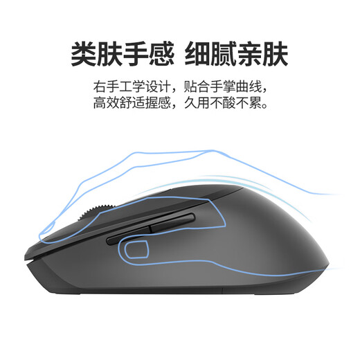 Lenovo Xiaoxin M4 wireless 2.4G mouse right-hand mouse soft and portable skin-like feel comfortable office mouse computer notebook desktop all-in-one mouse black