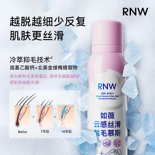 Ruwei (RNW) Hair Removal Mousse Spray 150ml Gentle Hair Removal Cream for Armpits, Legs and Limbs, painless, non-irritating, unisex