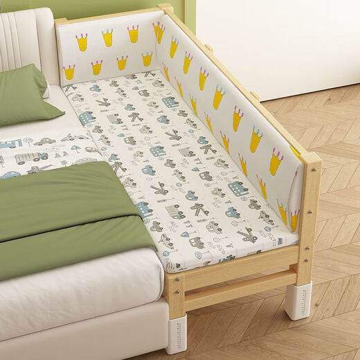 Yuanjing solid wood splicing bed widened bedside expansion artifact baby flat bed adult can sleep adjustable solid wood crib adjustable height single bed - flat version length 150 width 60 height 39-50 adjustable all solid wood