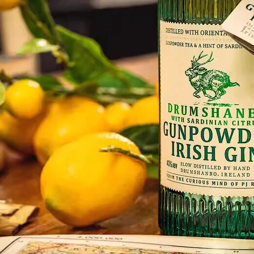 JiTuDRUMSHANBO GUN POWDER GIN爱尔兰原瓶进口鹿角兔火耀加州橙金酒 撒丁岛柑橘白瓷珍藏版 700mL