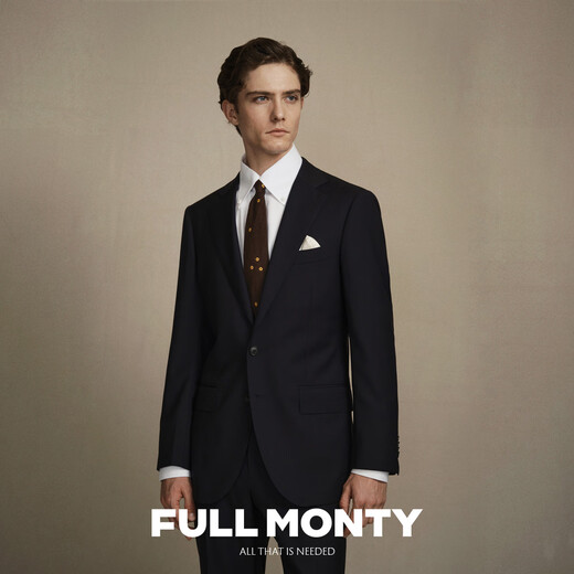 FULL MONTY suit men's Italian imported VBC professional casual wedding suit jacket high-end formal wear navy blue 1336 size 42 top, trousers size, please contact customer service for remarks
