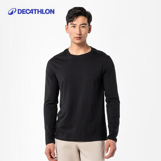 Decathlon Basic Shaping/Pilates Soft Elastic Men's Long Sleeve T-Shirt Black 2346910 L