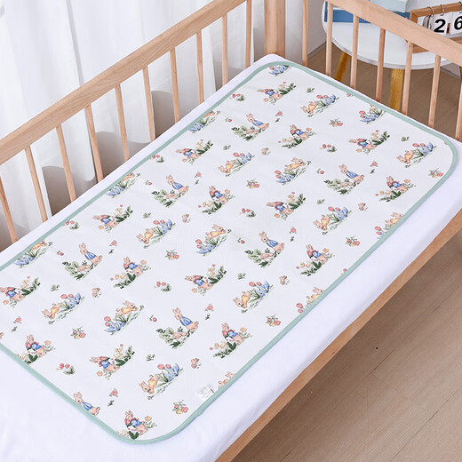 Baby Bambus Faser Urin Isolierung Matten Matratze Kinder wasserdicht und leckdichte waschbare Matratze Sommereis Seide Atmungsfreie Urinmatratze Baby Moon Kaninchen 100x140 cm