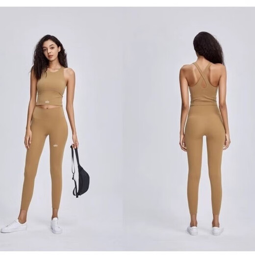 ALO YOGA yoga vest with chest pad, sports beautiful back, comfortable all-in-one quick-drying high-neck running fitness Pilates high-neck black bra L