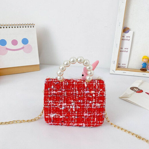 Disney's fashionable princess handbag Internet celebrity little girl mini versatile crossbody bag children's small fragrance style bag 2025 new model 9756 white flowers and red