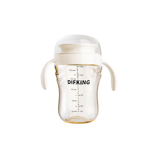 DIFKINGppsu嘬口杯婴儿宝宝学饮杯喝水喝奶直饮杯1岁以上一瓶多用敞口杯 嘬口杯（白色）送背带
