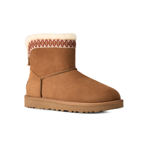 UGG autumn new women's fashionable, comfortable and warm solid color flat-bottomed round-toe short casual snow boots 1174517 CHE | Maroon 37