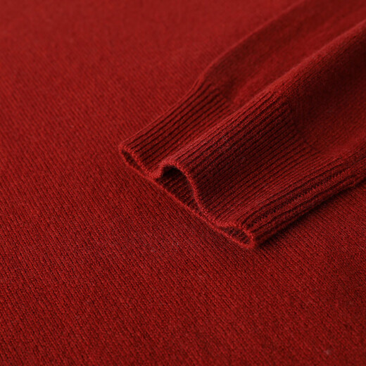 Hengyuanxiang 100 pure wool sweater for women autumn and winter new half turtleneck pullover sweater with bottoming solid color wool sweater for women Rouge M /165/88A