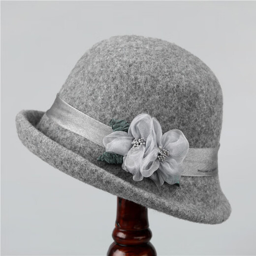 Woodpecker (TUCANO) French retro woolen hat for women, autumn and winter curled woolen felt hat, fashionable and versatile fisherman hat, outdoor basin hat, trendy off-white M (56-58cm)