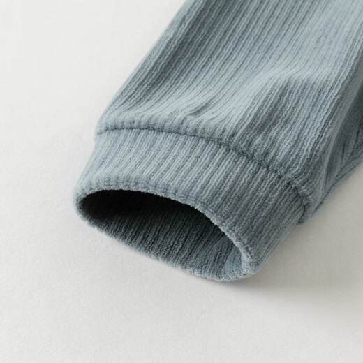 DAVE&BELLA children's knitted shirt spring new boys long-sleeved jacket corduroy baby boy shirt children's top blue mist blue ready stock 140 cm (recommended height 130-140cm)