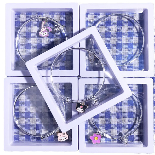 Popular Sanrio bracelet wholesale student version bracelet bell cute dog DIY internet celebrity jingle silver bracelet box 01 student bracelet-Culomi/1 bag