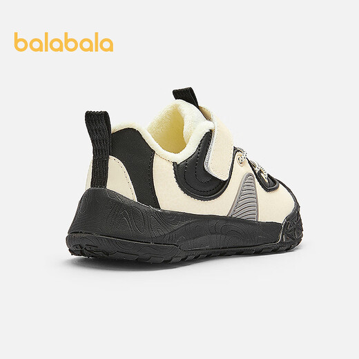 Balabala children's shoes, toddler shoes for boys and girls, plus velvet 2025 new autumn and winter functional shoes for foot protection, Shanyue Black, early autumn micro-velvet, not afraid of the cold 24 (foot length 14.3-14.7/inner length 15.7)