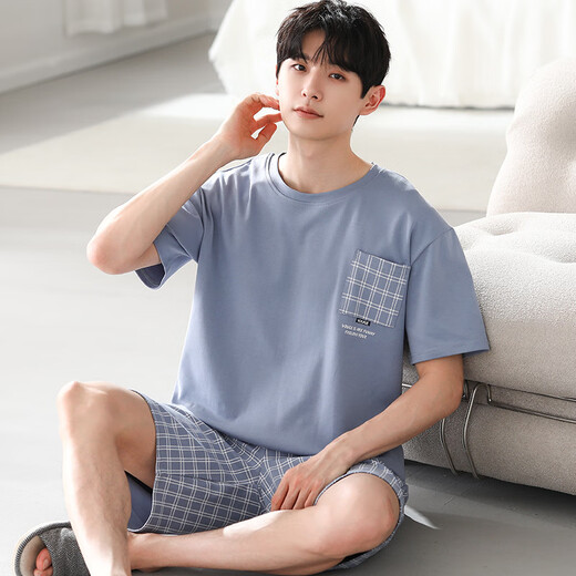 Zhulu Pajamas Men's Summer Modal Striped Short-Sleeved Shorts 2025 Men's Thin Wearable Outerwear Home Clothes Set 01T9721 Male L -